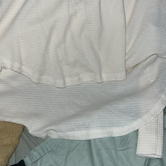 Billabong New Any Day Henley Thermal Waffle Knit Button Top - Picture 8 of 10